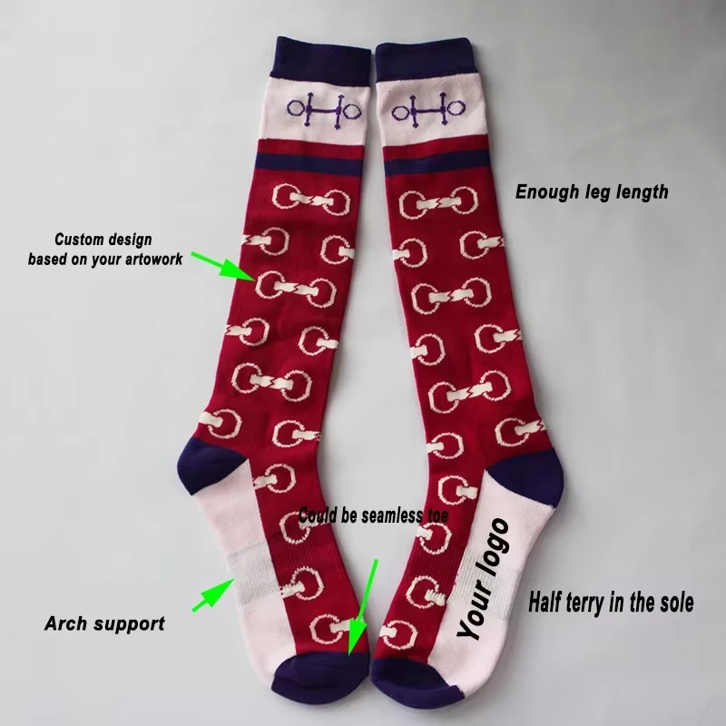 Classical Knee High Colorful Equestrian Socks factory